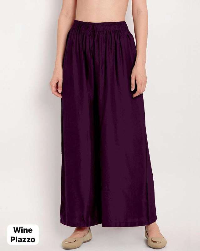 PALLAZOS SOLID PALAZZO 12 COLORS RAYON FABRIC REGULAR WEAR RESELLER